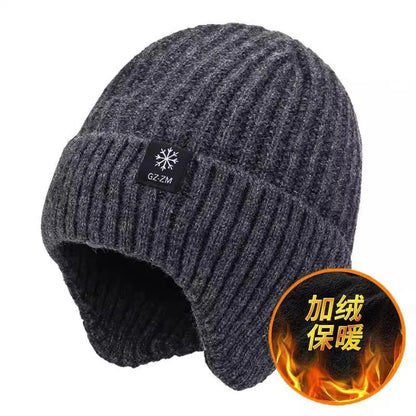Men’s Winter Knitted Peaked Hat & Neck Warmer Set