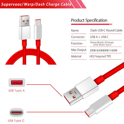 OnePlus SuperVOOC Warp Charge USB-C Fast Charging Cable