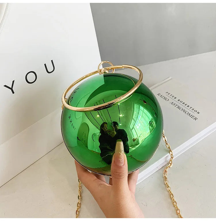 Metallic Sphere Evening Clutch Bag