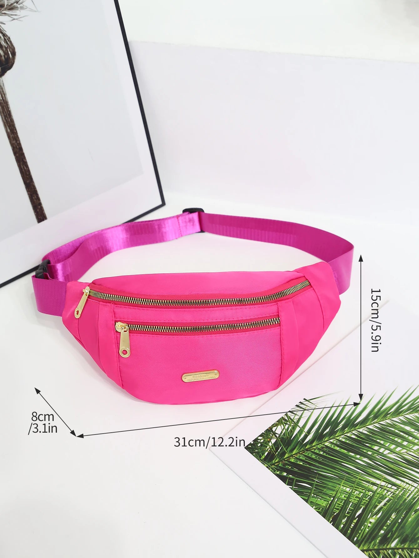 Multi-Layer Nylon Waist Bag with Adjustable Strap