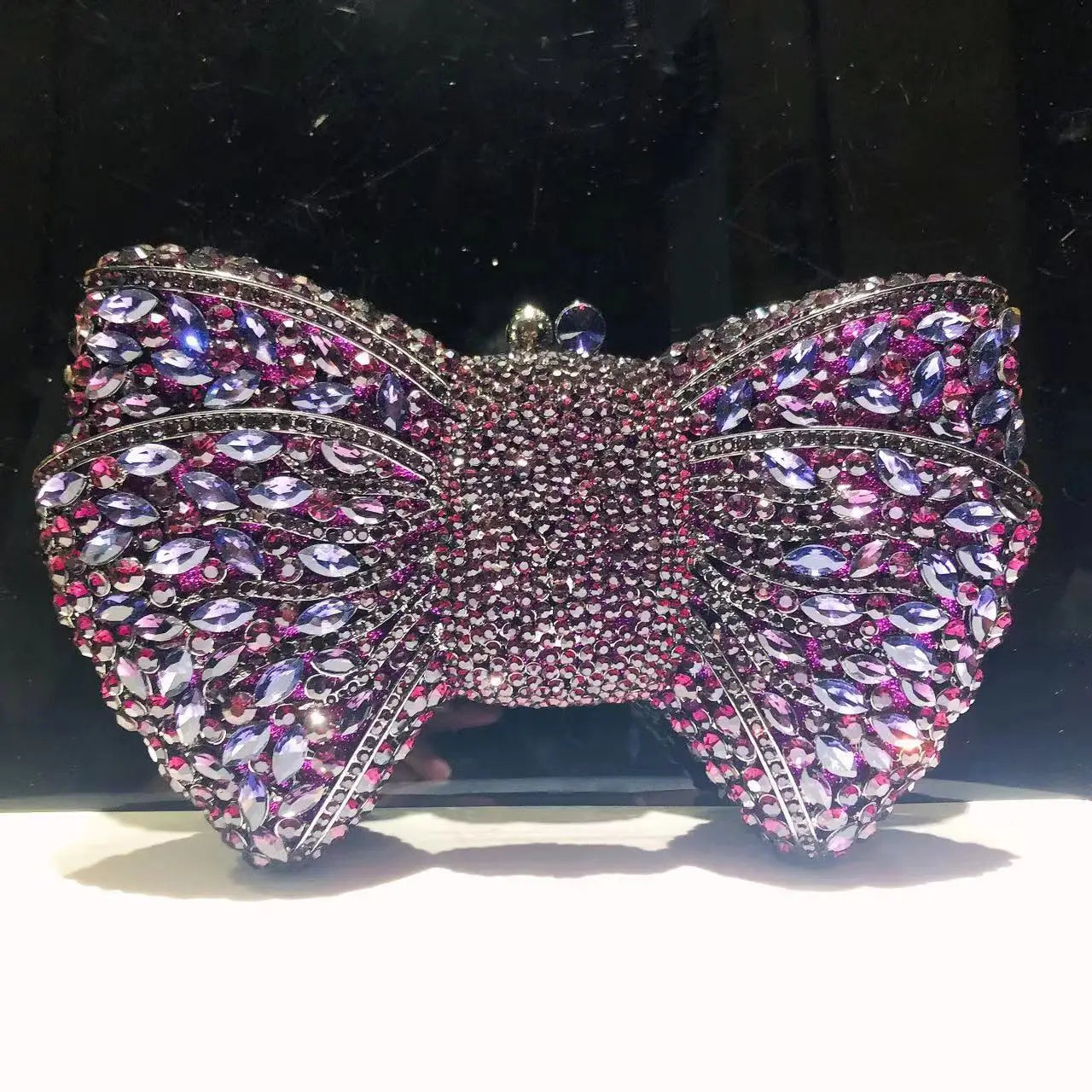 Rhinestone Bow Evening Clutch