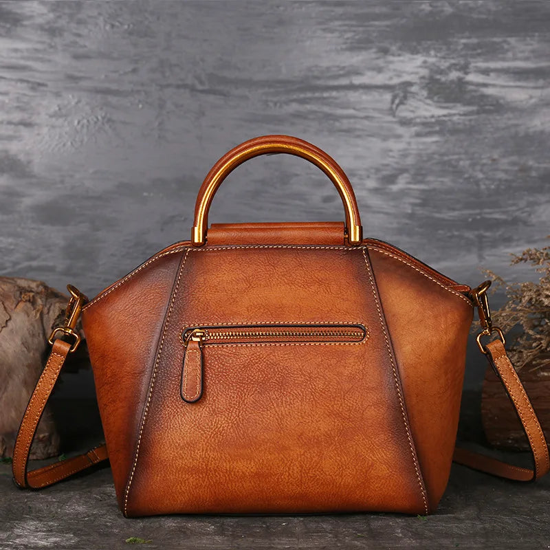 Vintage Genuine Leather Shoulder Handbag