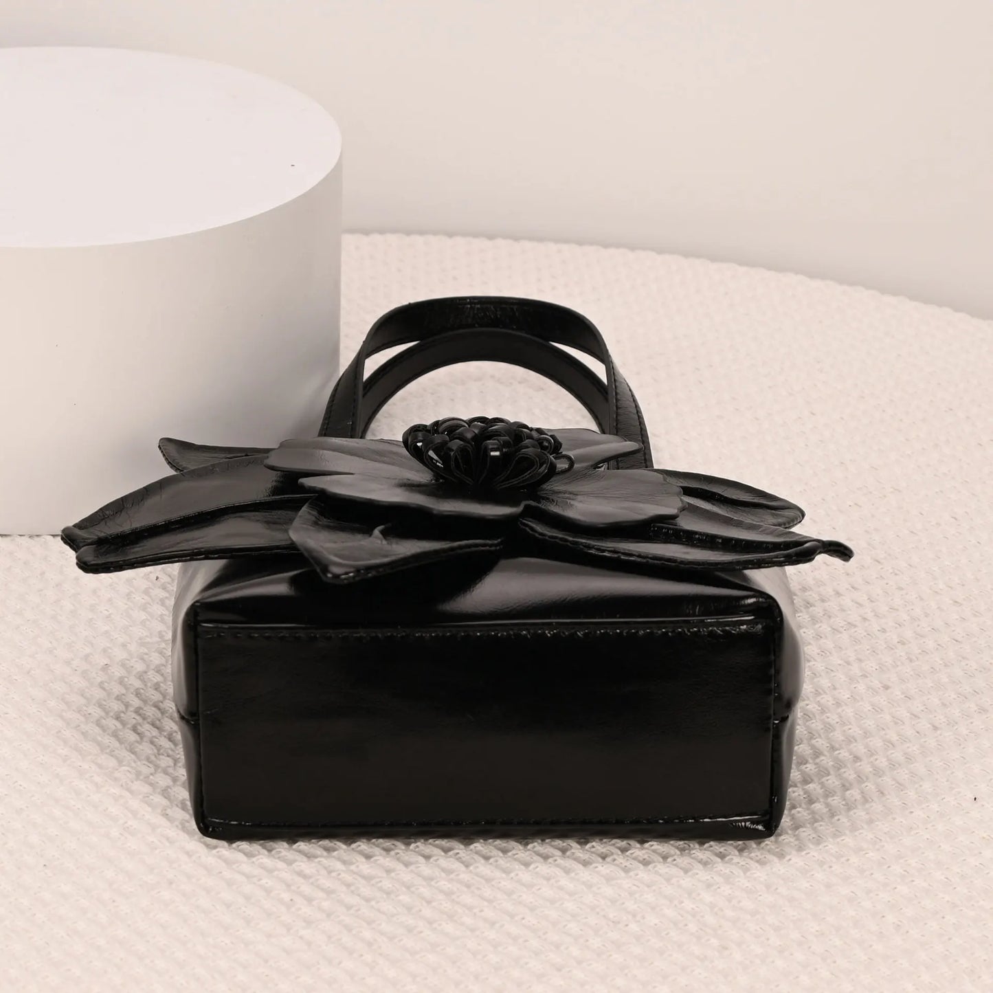 3D Floral PU Leather Bucket Handbag