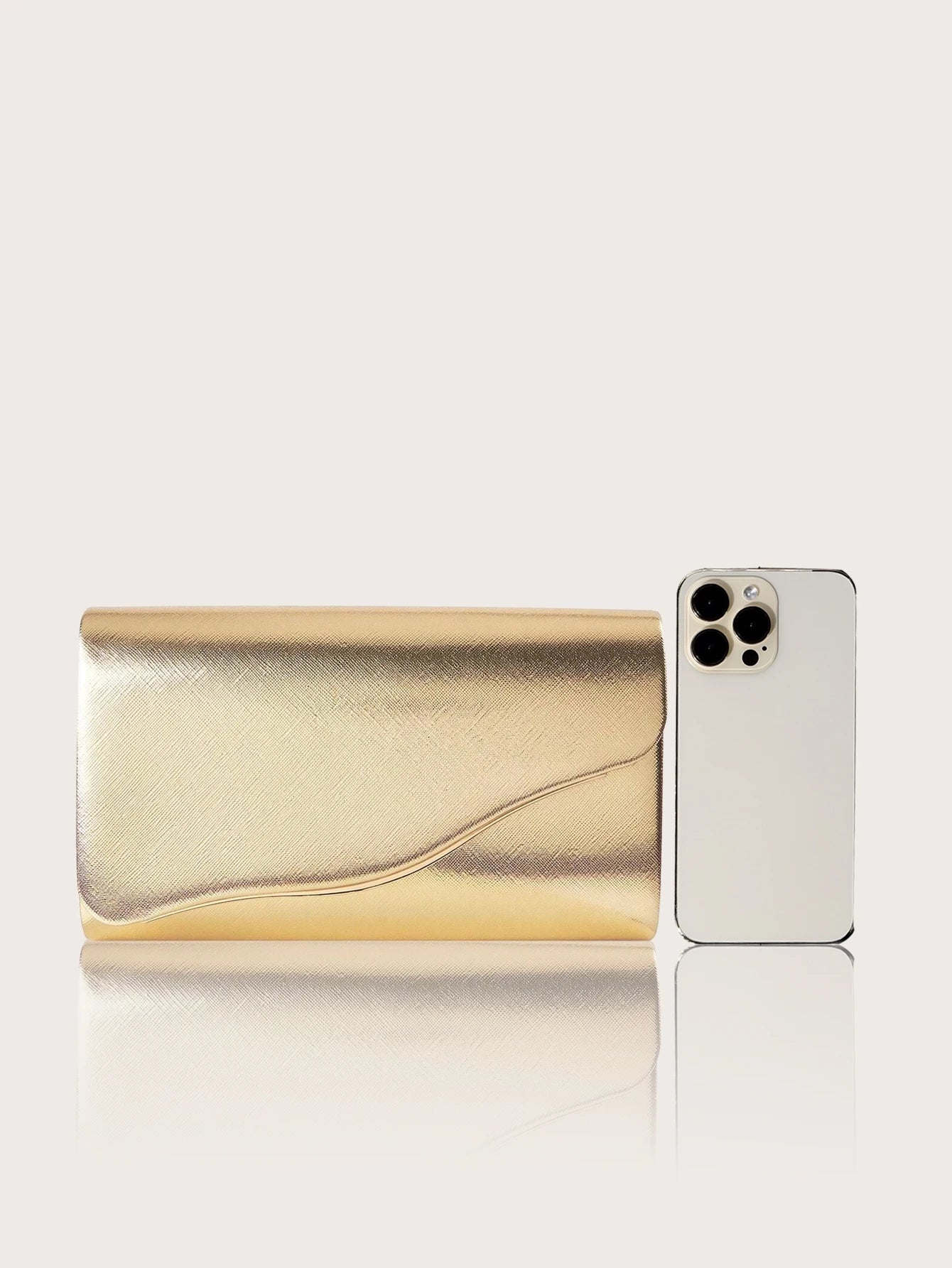 Elegant Metallic Evening Clutch Bag