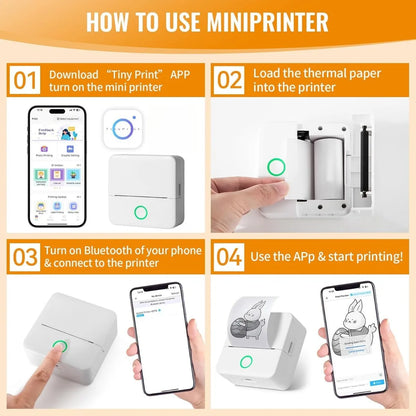 Bluetooth Pocket Thermal Printer & Sticker Paper Set