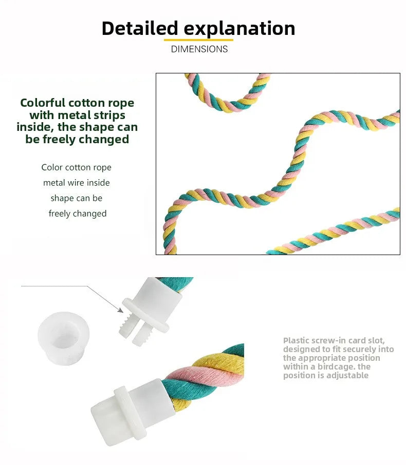 Parrot U-Shaped Cotton Rope Climbing Perch Toy