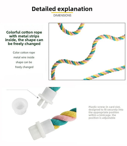 Parrot U-Shaped Cotton Rope Climbing Perch Toy