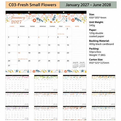 2027 Large Wall Calendar Planner – 18 Month Monthly Organizer