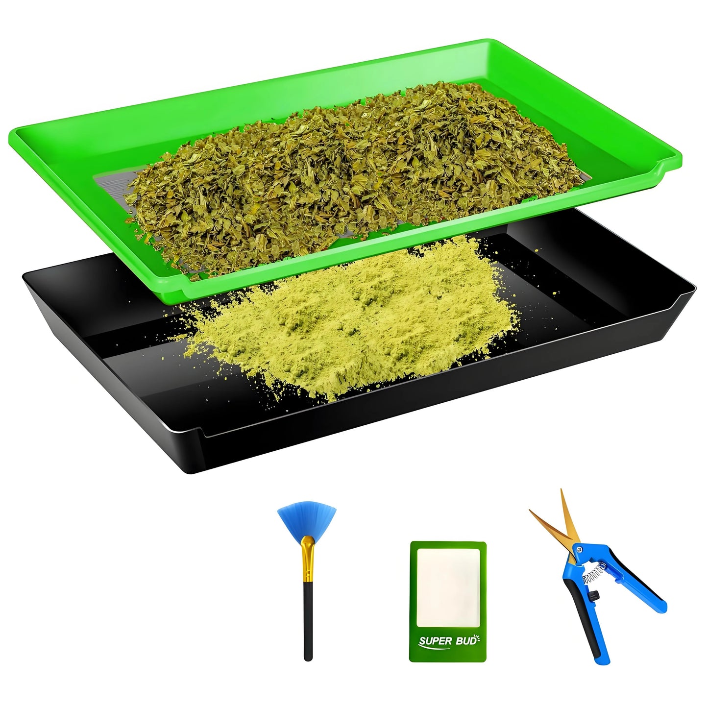 Herb Trimming Tray Kit with 150 Micron Screen