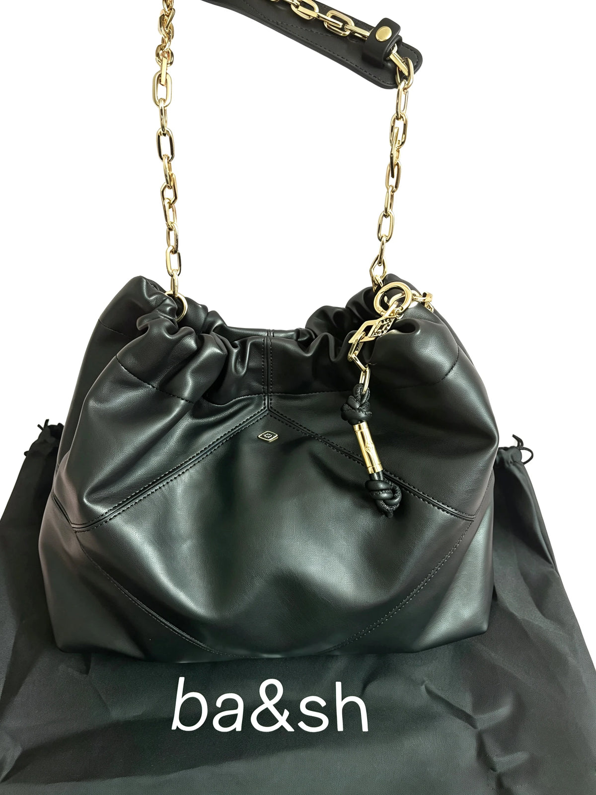 Faux Leather Bucket Shoulder Bag