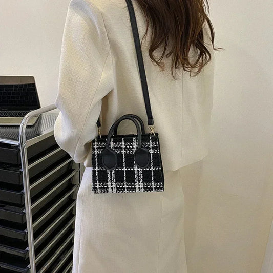 Women Mini Handbag – Plaid Shoulder & Crossbody Bag
