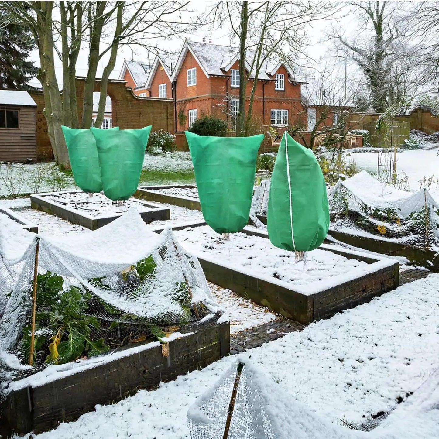 Winter Plant Frost Protection Cover with Drawstring