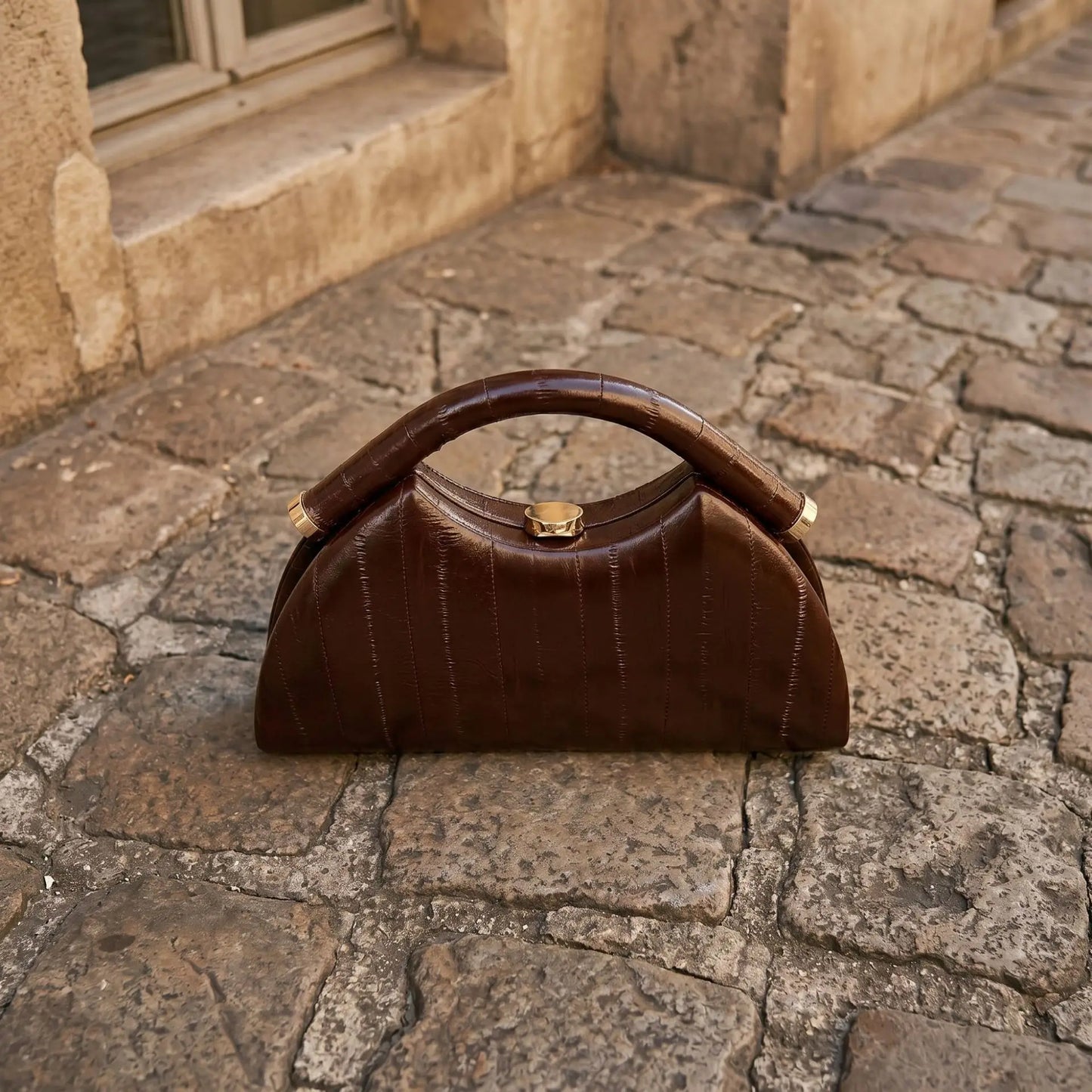 Half Moon PU Leather Evening Clutch Bag