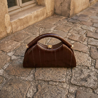 Half Moon PU Leather Evening Clutch Bag