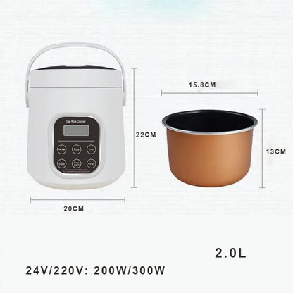 Portable Electric Rice Cooker 2L for Cars, Trucks & Travel