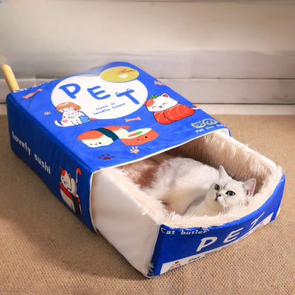 Fully Enclosed Rectangular Cat & Dog Bed
