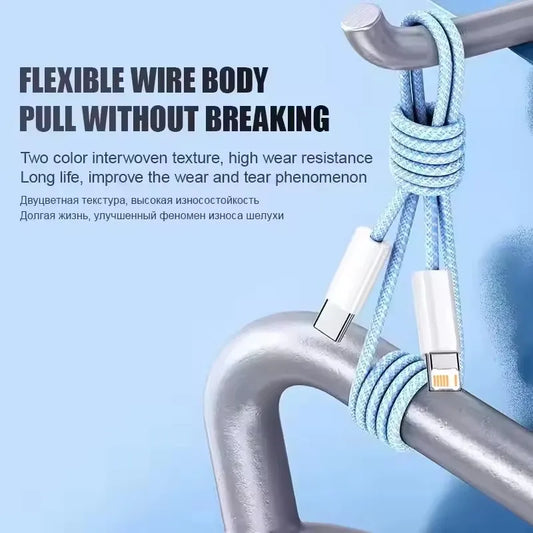 35W USB-C to Lightning Braided Fast Charging Cable for iPhone