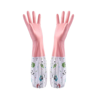 Long Sleeve Waterproof PVC Cleaning Gloves