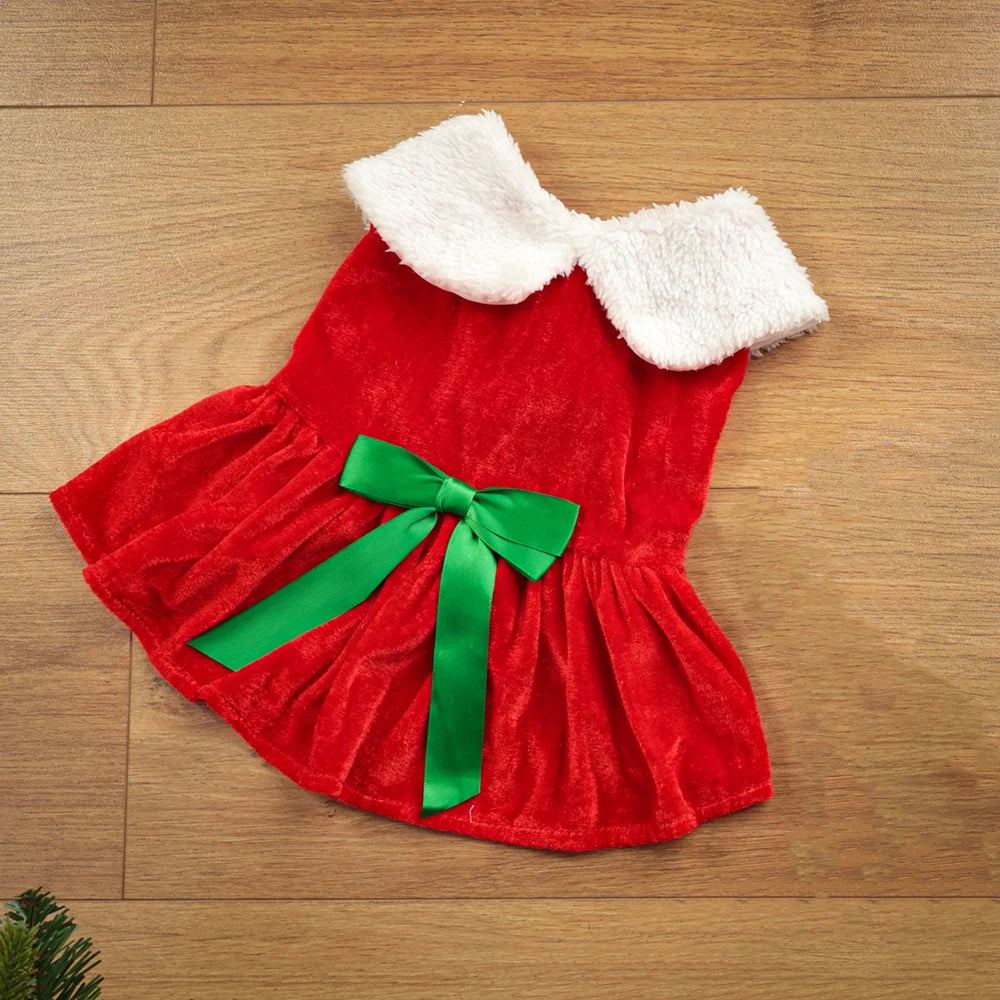 Christmas Dog Dress for Small Dogs & Cats