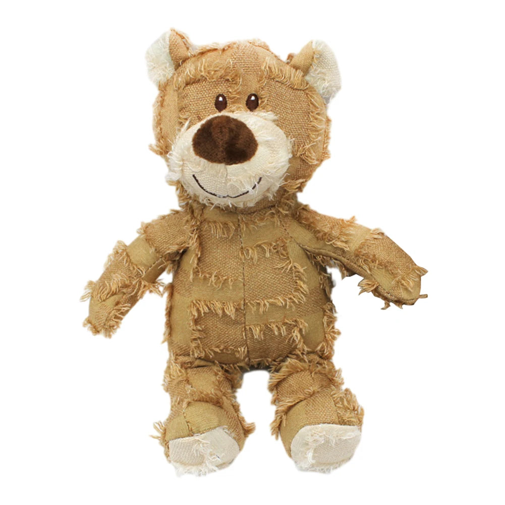 Bear Shape Squeaky Plush Dog Toy