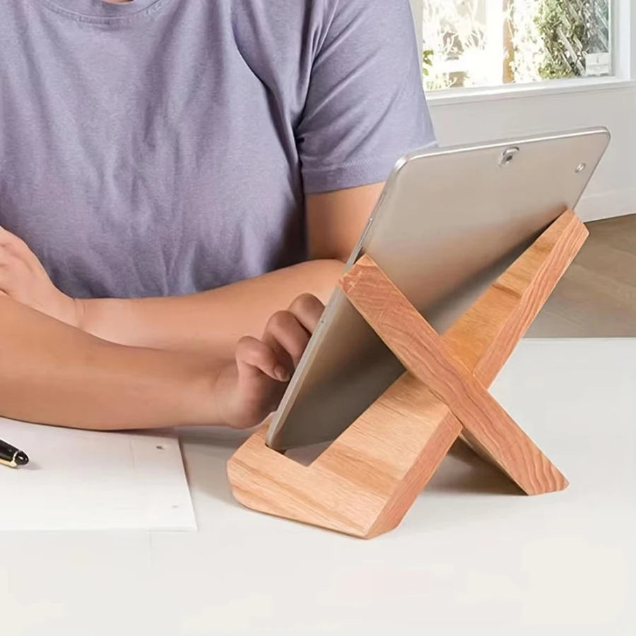 Wooden Cookbook & Tablet Stand