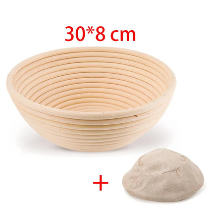 Oval Rattan Banneton Proofing Basket for Sourdough Bread with Washable Linen Liner