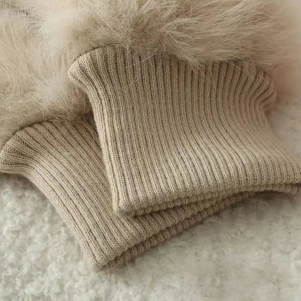 Women’s Rabbit Fur Style Winter Gloves