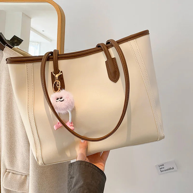 Solid Color Casual Tote Purse for Daily Use