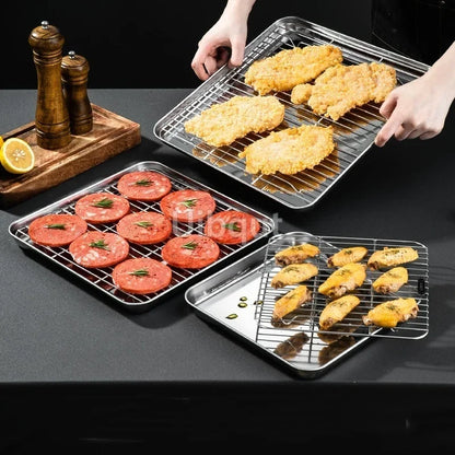 Golden Stainless Steel Food Serving Tray