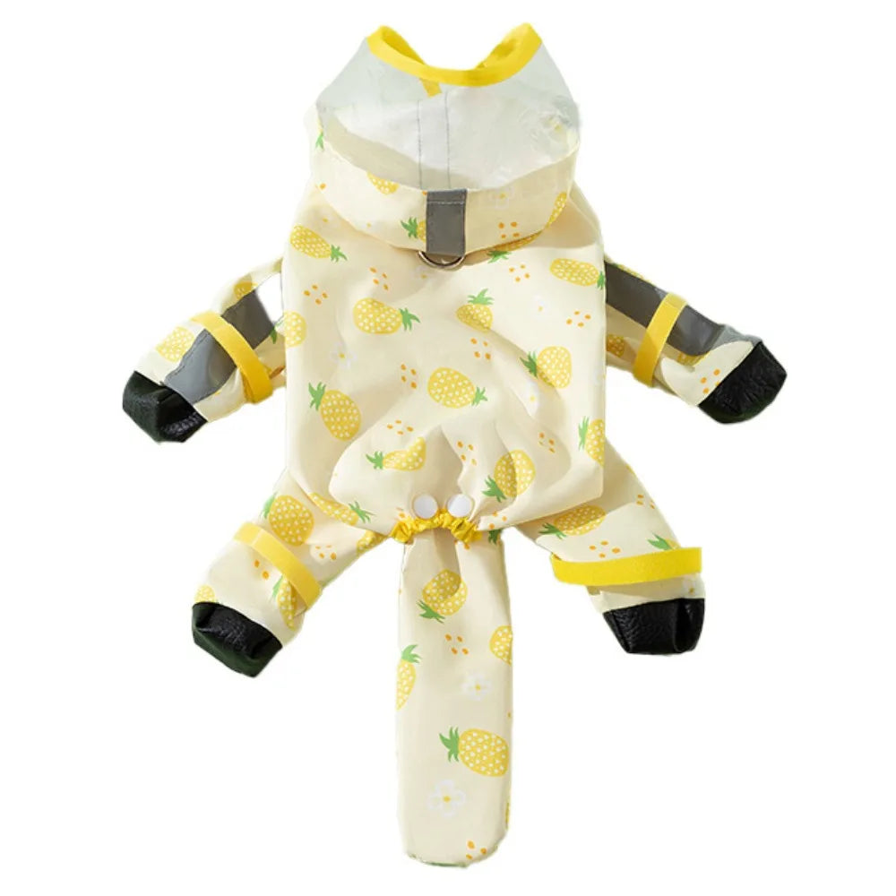 Waterproof Dog Hooded Raincoat with Reflective Design