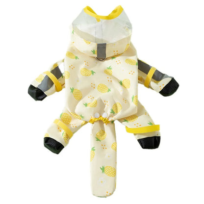 Waterproof Dog Hooded Raincoat with Reflective Design