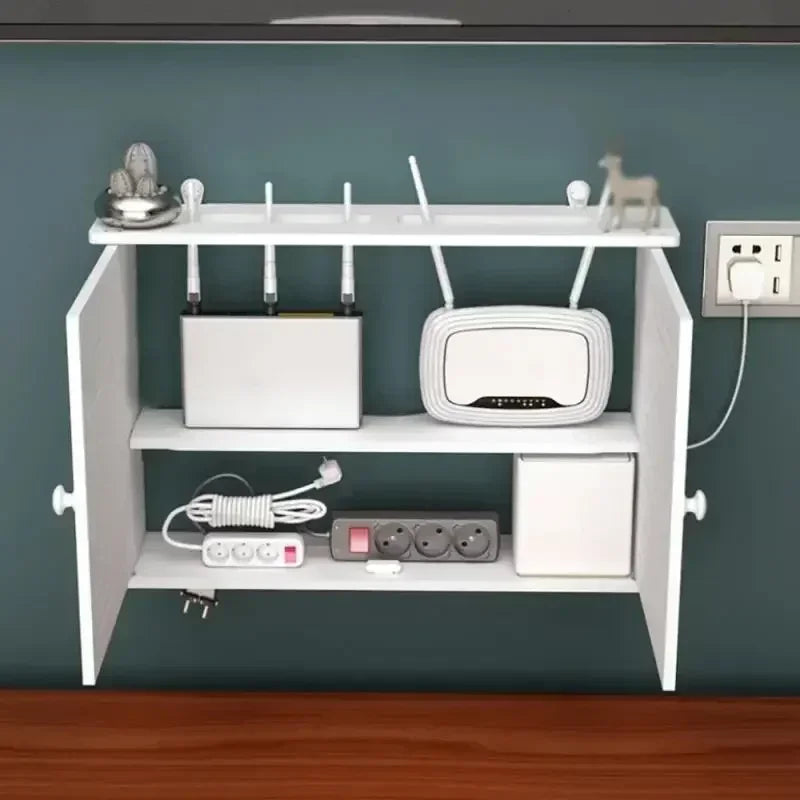 Wall Mounted WiFi Router & Cable Organizer Shelf