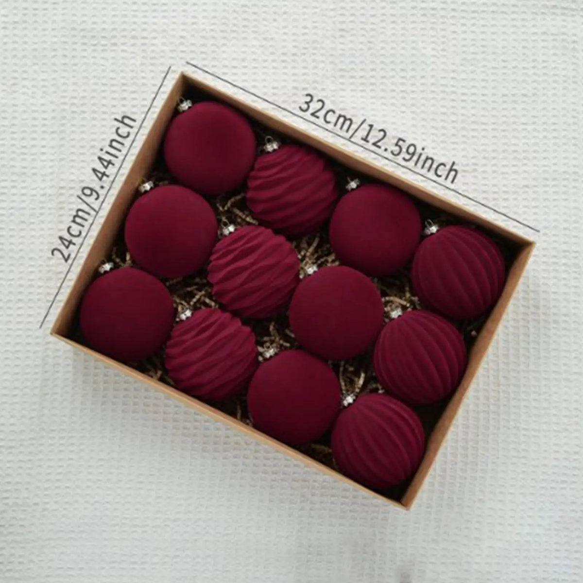 12-Piece Velvet Christmas Bauble Set