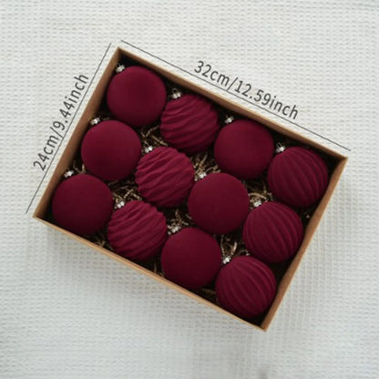 12-Piece Velvet Christmas Bauble Set