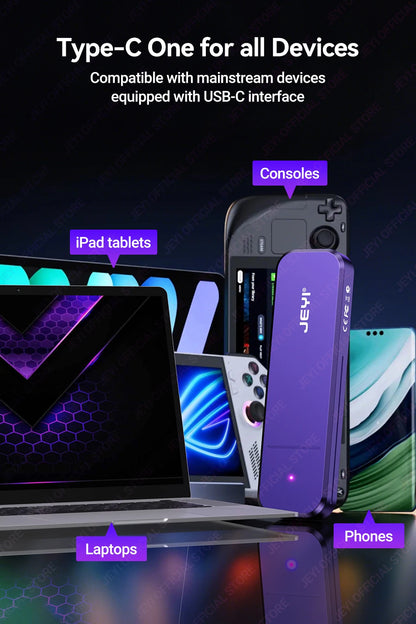 JEYI USB-C M.2 SSD Enclosure with NVMe/SATA Dual Protocol, UASP, TRIM & S.M.A.R.T Support