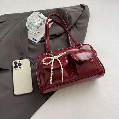 Bow Accent Shoulder Handbag