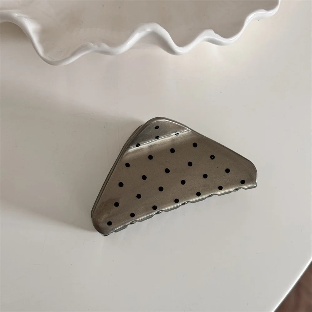 Large Black Wave Dot Hair Claw Clip