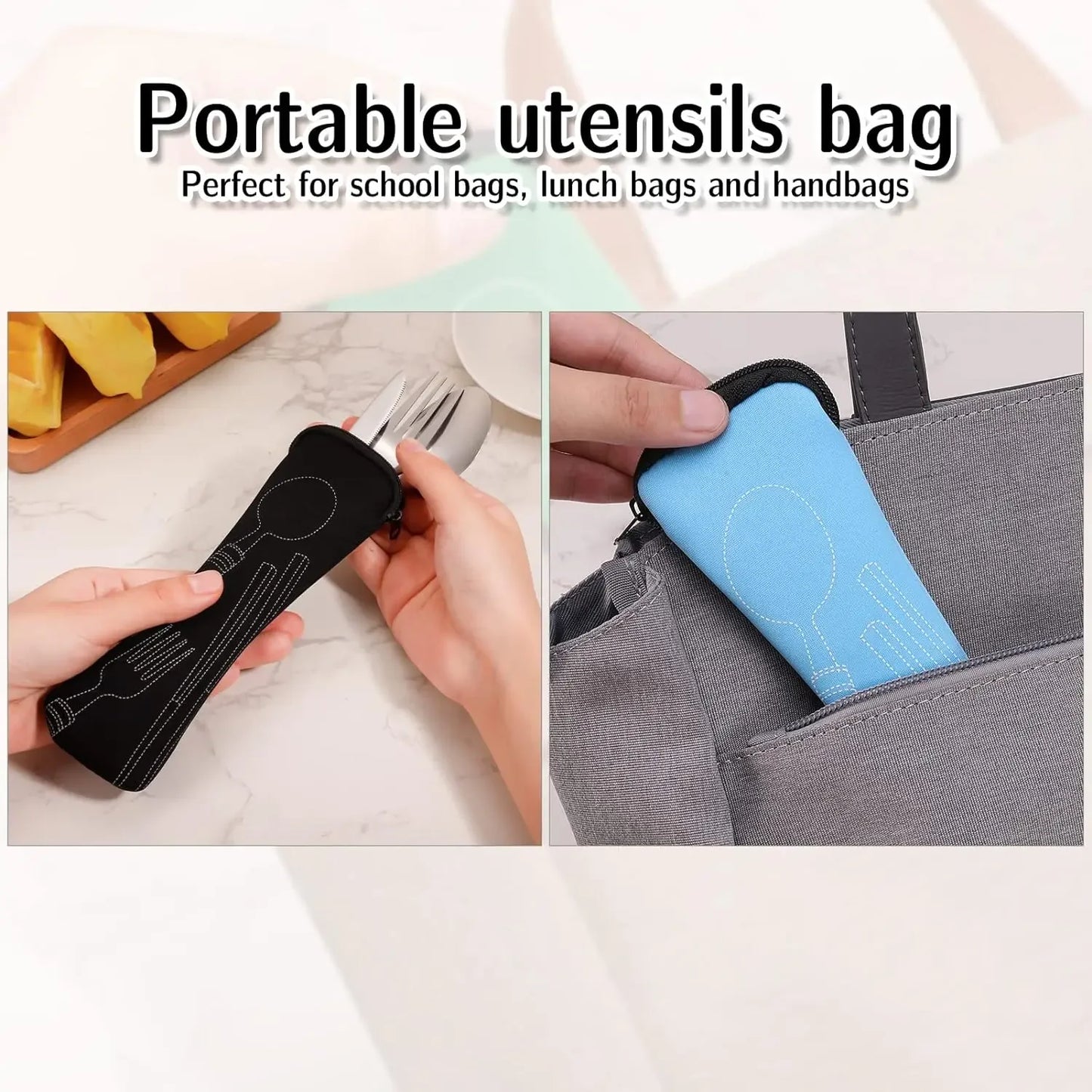 Portable Cutlery Storage Bag with Zipper