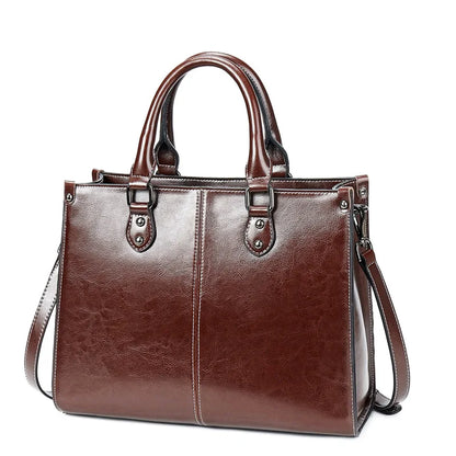 Genuine Leather Tote & Crossbody Handbag