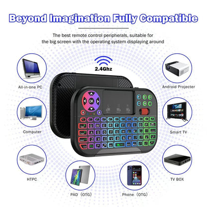Dual-Mode Bluetooth & 2.4G Mini Keyboard with Touchpad and Scroll Wheel
