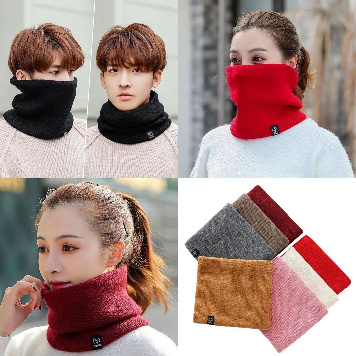Fleece-Lined Knitted Neck Warmer