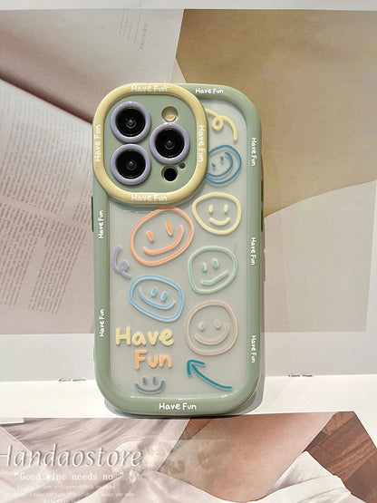 Cute Rainbow Cartoon Heart Smile Phone Case For iPhone 14 13 12 11 Pro Max