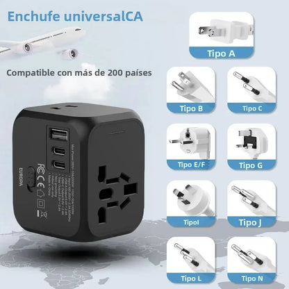 Universal Travel Adapter with 2 USB & USB-C Ports