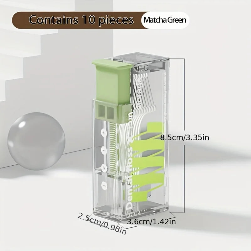 Portable Floss Dispenser with 10 Floss Picks