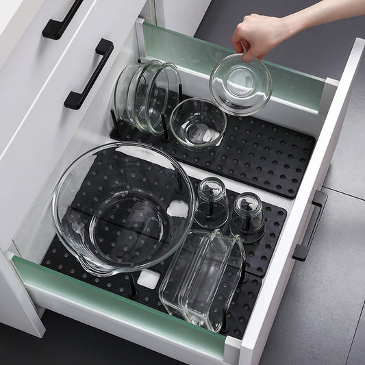 Adjustable Drawer Dish Drying Rack