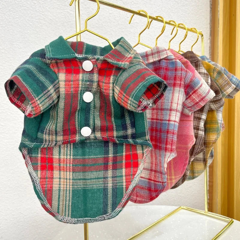 Classic Plaid Dog Shirt