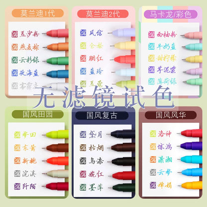 5Pcs Retro Colored Gel Pen Set 0.5 mm