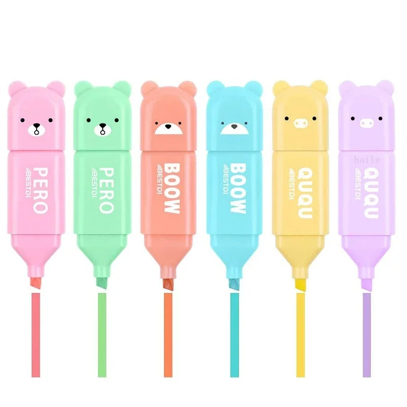 Cute Mini Pastel Highlighter Pen Set
