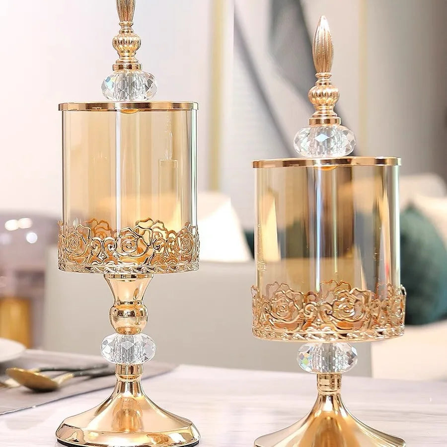 Light Luxury Crystal Glass Storage Jar With Lid