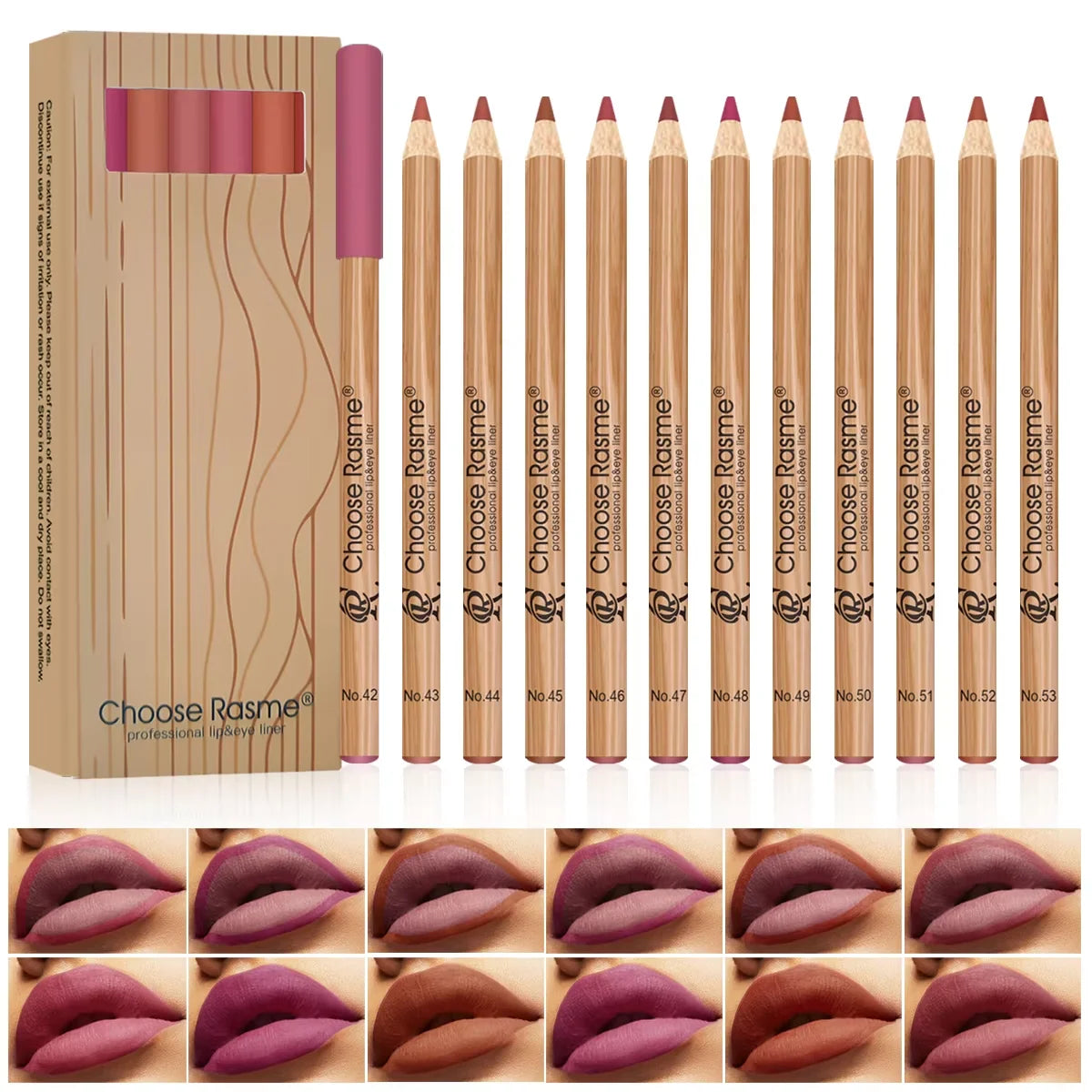 12 Color Matte Lip Liner Pencil Set